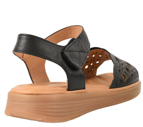 Sandale casual, dama, FORMAZIONE, 33177 negru, piele naturala